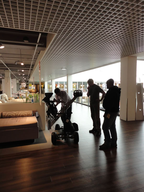 Filming at XXXLutz in Linz